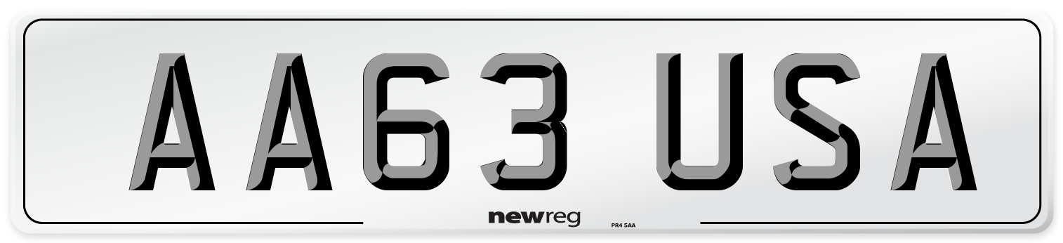 AA63 USA Number Plate from New Reg